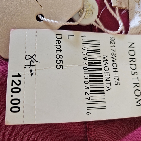 NEW WITH TAGS NORDSTROM Magenta slip dress. Size large.This is a perfect.dress - Picture 8 of 8